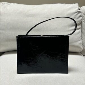 Gold and Blue Shoulder Bag with Boxy Shape